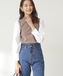 N.（N. Natural Beauty Basic） | ◆総針長袖ドッキングニット(ニット/セーター)