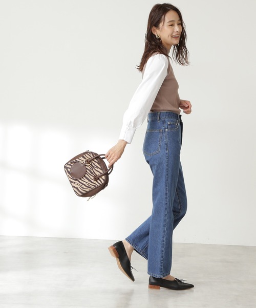 N.(N. Natural Beauty Basic)(エヌエヌナチュラルビューティーベーシック)の「◆総針長袖ドッキングニット(ニット/セーター・レディース・ブラック/ベージュ/グリーン・MEDIUM)」の11枚目の写真