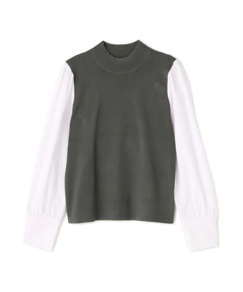 N.(N. Natural Beauty Basic)(エヌエヌナチュラルビューティーベーシック)の「◆総針長袖ドッキングニット(ニット/セーター・レディース・ブラック/ベージュ/グリーン・MEDIUM)」の20枚目の写真