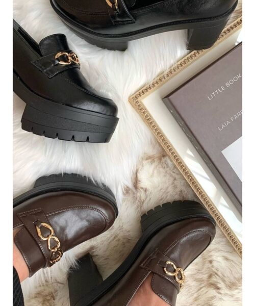 RESEXXY（リゼクシー）の「チェーンデザインローファー（ローファー・レディース・ブラック/ブラウン・SMALL/LARGE/MEDIUM）」の5枚目の写真