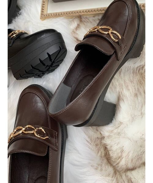 RESEXXY（リゼクシー）の「チェーンデザインローファー（ローファー・レディース・ブラック/ブラウン・SMALL/LARGE/MEDIUM）」の6枚目の写真