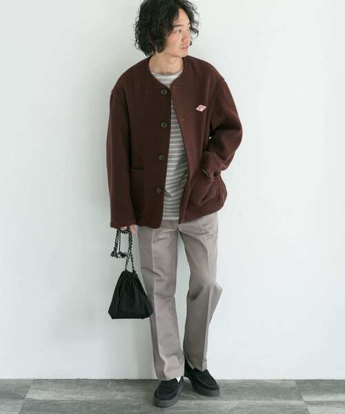 DANTON（ダントン）の「『WEB限定』DANTON　COLLARLESS JACKET（その他アウター・メンズ・グレー/ブラウン系その他/オリーブ/ネイビー・38/40/42）」の9枚目の写真