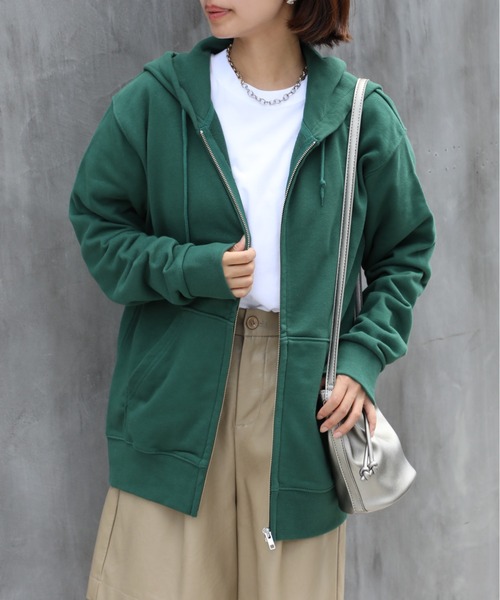 Printstar(プリントスター)の「【Printstar】9.7オンス スーパーヘビーウェイトジップパーカー スウェット無地フーディー 裏パイル 裏毛 00189(パーカー・レディース・ブラック/オートミール/杢グレー/ピンク/グリーン/イエロー/ホワイト/ネイビー/ダークグリーン/レッド/スモークピンク/バーガンディー/パープル/ライトブルー/ブルー/ライトベージュ/アイボリー・S/M/L/XL/2XL)」の8枚目の写真