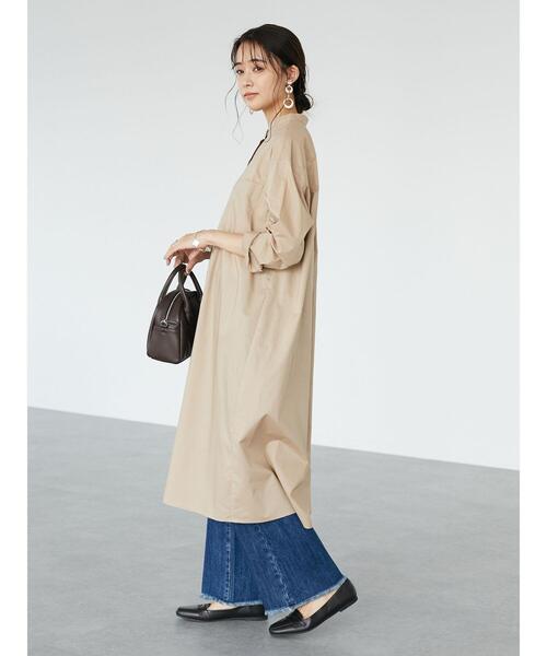 CRAFT STANDARD BOUTIQUE（クラフトスタンダードブティック）の「バンドカラーヘンリーネックワンピース　＊（シャツワンピース・レディース・ブラック/オフホワイト/モカ・FREE）」の12枚目の写真