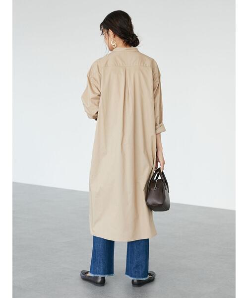 CRAFT STANDARD BOUTIQUE（クラフトスタンダードブティック）の「バンドカラーヘンリーネックワンピース　＊（シャツワンピース・レディース・ブラック/オフホワイト/モカ・FREE）」の13枚目の写真