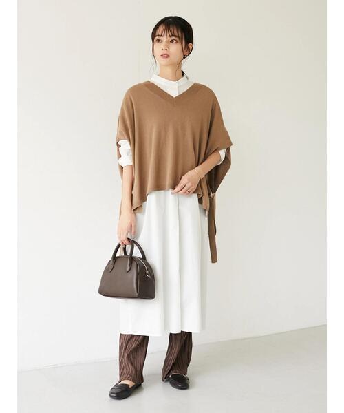 CRAFT STANDARD BOUTIQUE（クラフトスタンダードブティック）の「バンドカラーヘンリーネックワンピース　＊（シャツワンピース・レディース・ブラック/オフホワイト/モカ・FREE）」の20枚目の写真