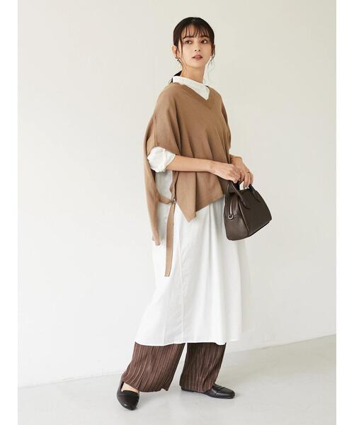 CRAFT STANDARD BOUTIQUE（クラフトスタンダードブティック）の「バンドカラーヘンリーネックワンピース　＊（シャツワンピース・レディース・ブラック/オフホワイト/モカ・FREE）」の21枚目の写真