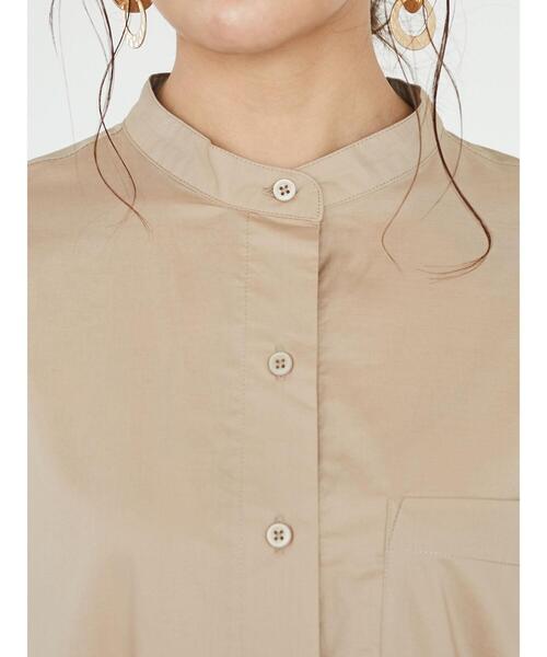 CRAFT STANDARD BOUTIQUE（クラフトスタンダードブティック）の「バンドカラーヘンリーネックワンピース　＊（シャツワンピース・レディース・ブラック/オフホワイト/モカ・FREE）」の22枚目の写真