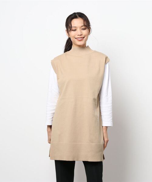 Lugnoncure（ルノンキュール）の「スリット入りロングベスト（ベスト・レディース・ブラック/ベージュ/ブラウン・ﾌﾘ-）」の3枚目の写真