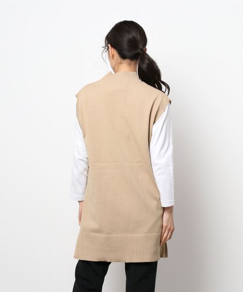 Lugnoncure（ルノンキュール）の「スリット入りロングベスト（ベスト・レディース・ブラック/ベージュ/ブラウン・ﾌﾘ-）」の5枚目の写真