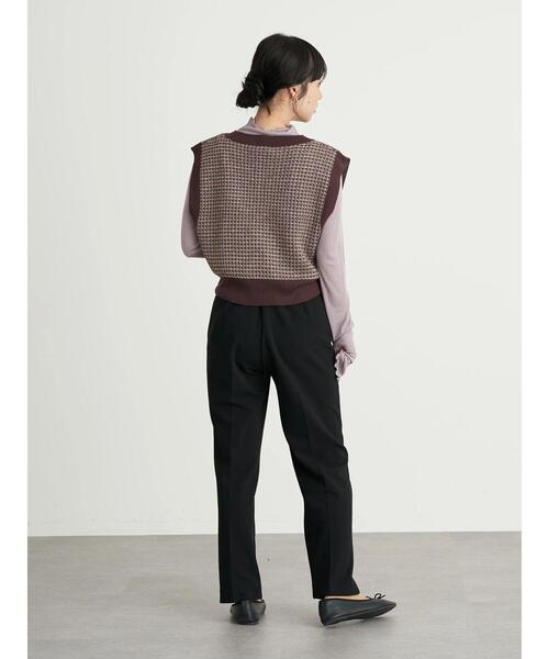 earth music&ecology（アースミュージックアンドエコロジー）の「ショートジャガードニットベスト ＊（ベスト・レディース・ブラウン/カーキ・FREE）」の21枚目の写真