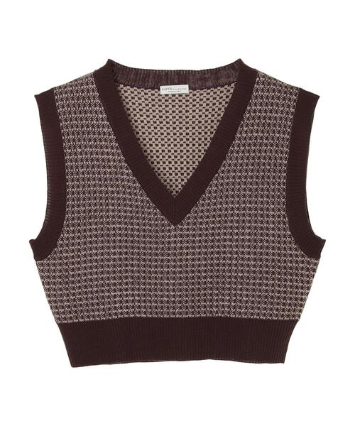 earth music&ecology（アースミュージックアンドエコロジー）の「ショートジャガードニットベスト ＊（ベスト・レディース・ブラウン/カーキ・FREE）」の22枚目の写真