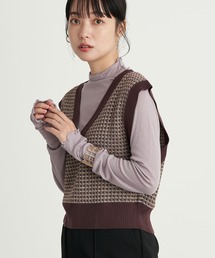 ショートジャガードニットベスト ＊