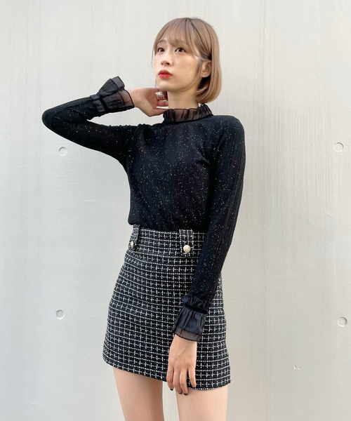 titty＆Co. PETIT（ティティアンドコープティ）の「【titty&Co.PETIT】チェックタブスカパン（スカート・レディース・ホワイト/ブラック/ベージュ/ブルー・SMALL/MEDIUM/LARGE）」の5枚目の写真