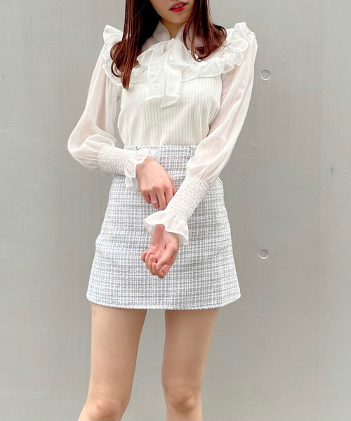 titty＆Co. PETIT（ティティアンドコープティ）の「【titty&Co.PETIT】チェックタブスカパン（スカート・レディース・ホワイト/ブラック/ベージュ/ブルー・SMALL/MEDIUM/LARGE）」の8枚目の写真