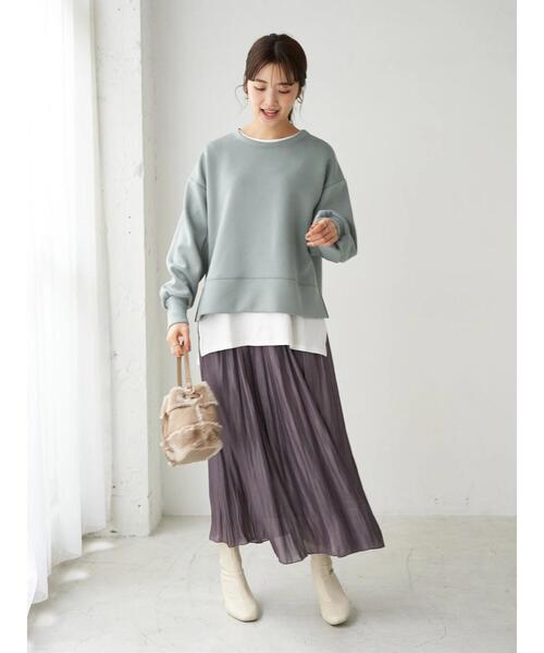 earth music&ecology(アースミュージックアンドエコロジー)の「もちぽわプルオーバー*(スウェット・レディース・ブラウン/ミント/チャコールグレー/ベージュ/ラベンダー/アイボリー・FREE)」の17枚目の写真