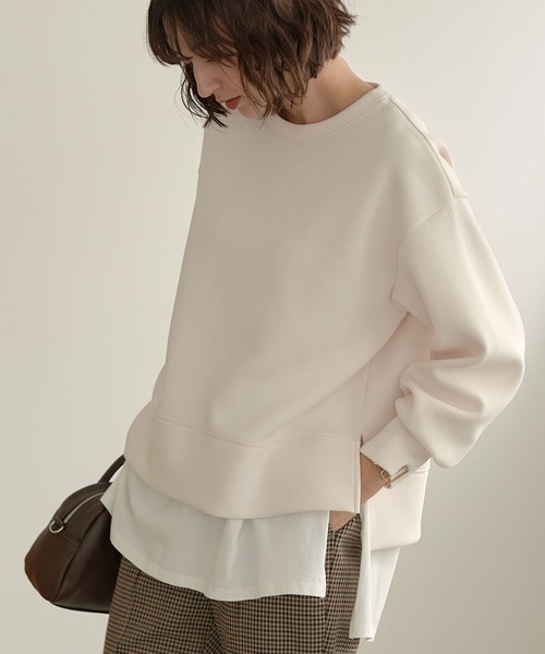 earth music&ecology(アースミュージックアンドエコロジー)の「もちぽわプルオーバー*(スウェット・レディース・ブラウン/ミント/チャコールグレー/ベージュ/ラベンダー/アイボリー・FREE)」の2枚目の写真