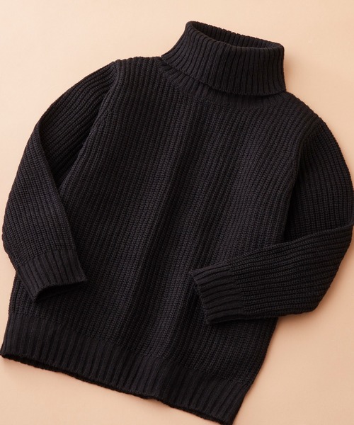 SHISKY（シスキー）の「SHISKY / シスキー 7G畦編み レギュラーシルエット クルーネック/ハイネック ニット 長袖 キッズ（ニット/セーター・キッズ・ブラウン系その他4/ベージュ系その他3/グレー系その他4/グレー系その他2/ブラウン系その他/ベージュ系その他/チャコール/ベージュ/ブラック系その他/ブラウン系その他2/ブラウン系その他6/ブラック/杢グレー/ブラウン系その他3/アイボリー/グレー系その他3/ブラウン/モカ/ブラウン系その他5/グレー系その他・160/120/110/150/140/130）」の4枚目の写真