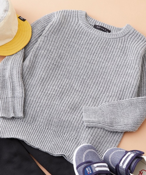 SHISKY（シスキー）の「SHISKY / シスキー 7G畦編み レギュラーシルエット クルーネック/ハイネック ニット 長袖 キッズ（ニット/セーター・キッズ・ブラウン系その他4/ベージュ系その他3/グレー系その他4/グレー系その他2/ブラウン系その他/ベージュ系その他/チャコール/ベージュ/ブラック系その他/ブラウン系その他2/ブラウン系その他6/ブラック/杢グレー/ブラウン系その他3/アイボリー/グレー系その他3/ブラウン/モカ/ブラウン系その他5/グレー系その他・160/120/110/150/140/130）」の5枚目の写真