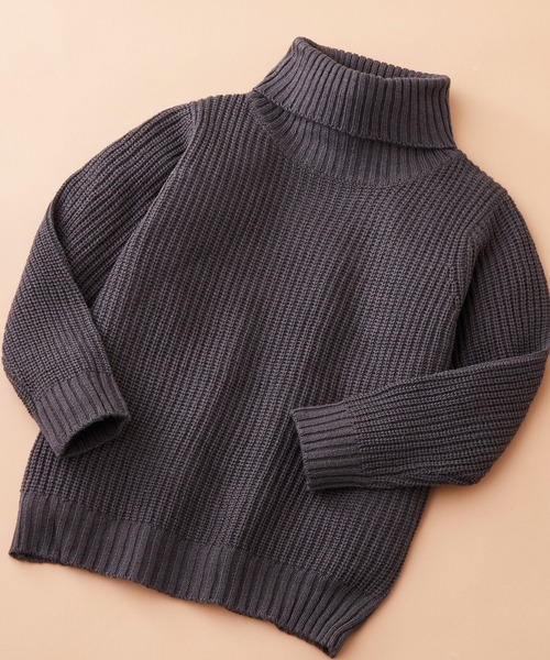 SHISKY（シスキー）の「SHISKY / シスキー 7G畦編み レギュラーシルエット クルーネック/ハイネック ニット 長袖 キッズ（ニット/セーター・キッズ・ブラウン系その他4/ベージュ系その他3/グレー系その他4/グレー系その他2/ブラウン系その他/ベージュ系その他/チャコール/ベージュ/ブラック系その他/ブラウン系その他2/ブラウン系その他6/ブラック/杢グレー/ブラウン系その他3/アイボリー/グレー系その他3/ブラウン/モカ/ブラウン系その他5/グレー系その他・160/120/110/150/140/130）」の9枚目の写真