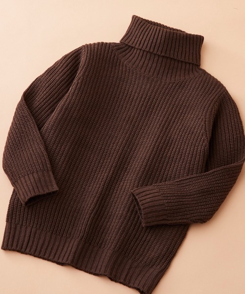 SHISKY（シスキー）の「SHISKY / シスキー 7G畦編み レギュラーシルエット クルーネック/ハイネック ニット 長袖 キッズ（ニット/セーター・キッズ・ブラウン系その他4/ベージュ系その他3/グレー系その他4/グレー系その他2/ブラウン系その他/ベージュ系その他/チャコール/ベージュ/ブラック系その他/ブラウン系その他2/ブラウン系その他6/ブラック/杢グレー/ブラウン系その他3/アイボリー/グレー系その他3/ブラウン/モカ/ブラウン系その他5/グレー系その他・160/120/110/150/140/130）」の16枚目の写真