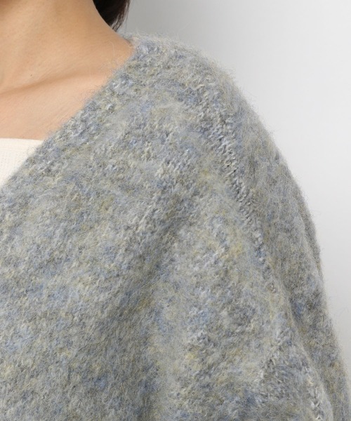 mysty woman（ミスティウーマン）の「メランジシャギーカラーカーディガン 239014（カーディガン/ボレロ・レディース・ライトグレー/グレイッシュブルー/ライトオレンジ系/イエロー/ピンク系・FREE）」の15枚目の写真