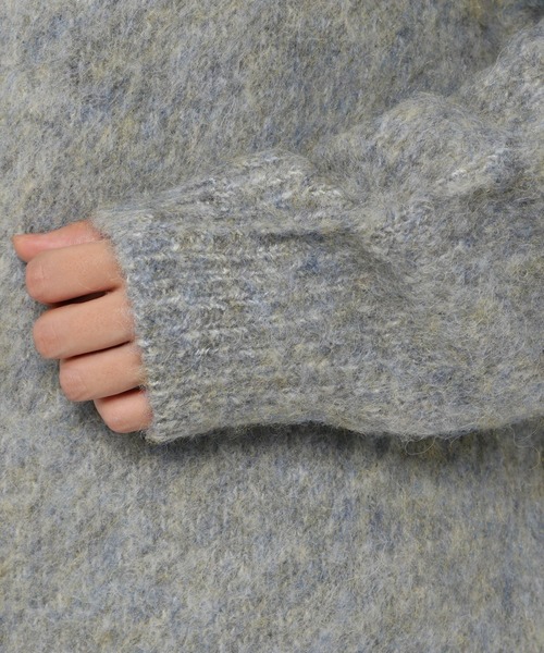 mysty woman（ミスティウーマン）の「メランジシャギーカラーカーディガン 239014（カーディガン/ボレロ・レディース・ライトグレー/グレイッシュブルー/ライトオレンジ系/イエロー/ピンク系・FREE）」の17枚目の写真