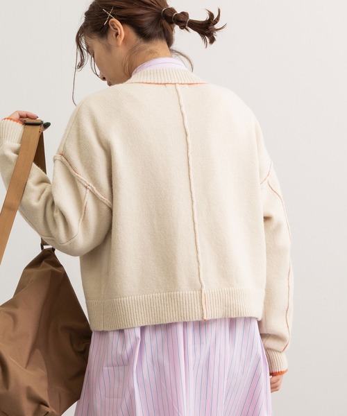 POU DOU DOU（プードゥドゥ）の「カラーショートニットカーディガン