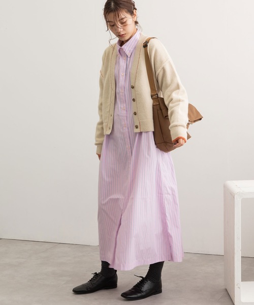 POU DOU DOU(プードゥドゥ)の「カラーショートニットカーディガン(カーディガン/ボレロ・レディース・ネイビー/ピンク/キナリ/オレンジ/ブルー・3)」の16枚目の写真