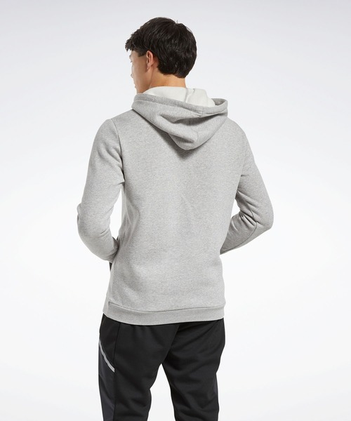Reebok（リーボック）の「トレーニング エッセンシャルズ フリース フーディー / Training Essentials Fleece Hoodie（パーカー・メンズ・ヘザーグレー/ブラック/ネイビー/レッド・MEDIUM/X-SMALL/SMALL/XXX-LARGE/XX-LARGE/LARGE/X-LARGE）」の16枚目の写真
