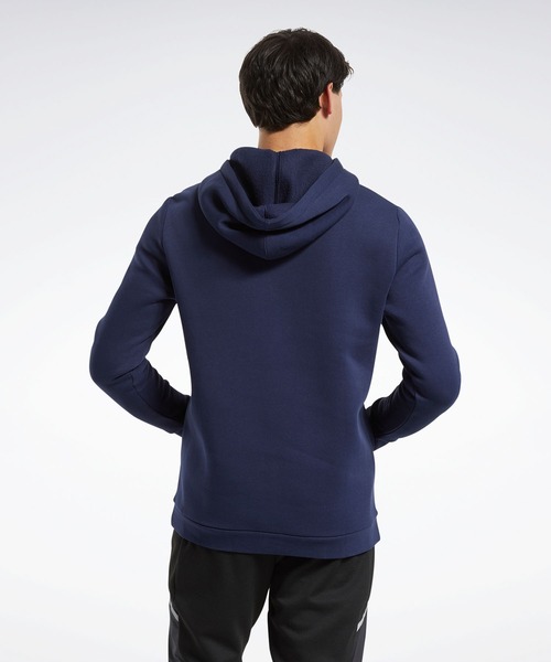 Reebok（リーボック）の「トレーニング エッセンシャルズ フリース フーディー / Training Essentials Fleece Hoodie（パーカー・メンズ・ヘザーグレー/ブラック/ネイビー/レッド・MEDIUM/X-SMALL/SMALL/XXX-LARGE/XX-LARGE/LARGE/X-LARGE）」の7枚目の写真