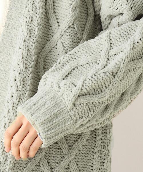 SHOO・LA・RUE（シューラルー）の「◆ざっくりモールケーブルカーディガン（カーディガン/ボレロ・レディース・オリーブ/アイボリー/ブラウン系その他/グレー系その他・00）」の12枚目の写真