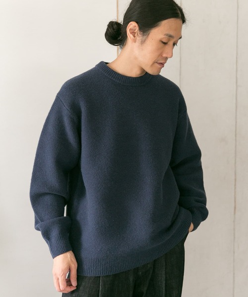 URBAN RESEARCH DOORS(アーバンリサーチドアーズ)の「ハミルトンウールガーター編みニット(ニット/セーター・メンズ・ブラック/ベージュ/ネイビー/イエロー/オートミール・40/38)」の12枚目の写真