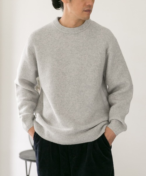 URBAN RESEARCH DOORS(アーバンリサーチドアーズ)の「ハミルトンウールガーター編みニット(ニット/セーター・メンズ・ブラック/ベージュ/ネイビー/イエロー/オートミール・40/38)」の20枚目の写真