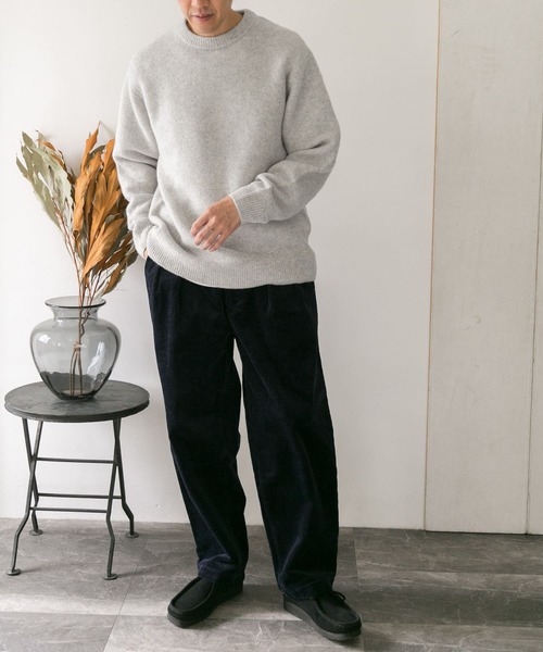 URBAN RESEARCH DOORS(アーバンリサーチドアーズ)の「ハミルトンウールガーター編みニット(ニット/セーター・メンズ・ブラック/ベージュ/ネイビー/イエロー/オートミール・40/38)」の21枚目の写真