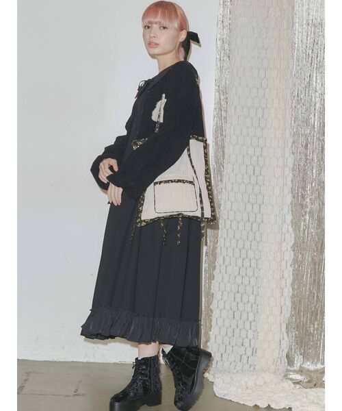 merry jenny（メリージェニー）の「check encircle flower tote（トートバッグ・レディース・アイボリー/ブラック/グリーン・FREE）」の16枚目の写真