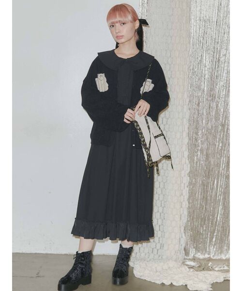 merry jenny（メリージェニー）の「check encircle flower tote（トートバッグ・レディース・アイボリー/ブラック/グリーン・FREE）」の7枚目の写真