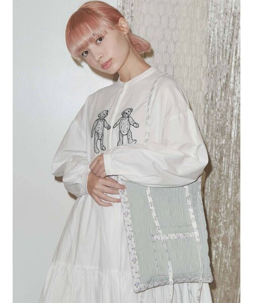 merry jenny（メリージェニー）の「check encircle flower tote（トートバッグ・レディース・アイボリー/ブラック/グリーン・FREE）」の17枚目の写真