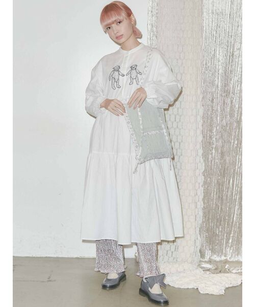 merry jenny（メリージェニー）の「check encircle flower tote（トートバッグ・レディース・アイボリー/ブラック/グリーン・FREE）」の5枚目の写真