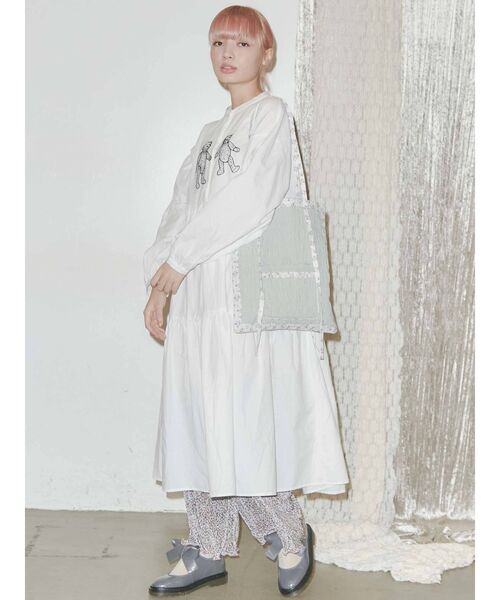 merry jenny（メリージェニー）の「check encircle flower tote（トートバッグ・レディース・アイボリー/ブラック/グリーン・FREE）」の20枚目の写真