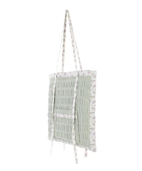 merry jenny（メリージェニー）の「check encircle flower tote（トートバッグ・レディース・アイボリー/ブラック/グリーン・FREE）」の8枚目の写真