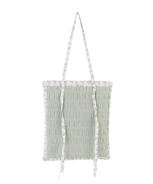 merry jenny（メリージェニー）の「check encircle flower tote（トートバッグ・レディース・アイボリー/ブラック/グリーン・FREE）」の10枚目の写真