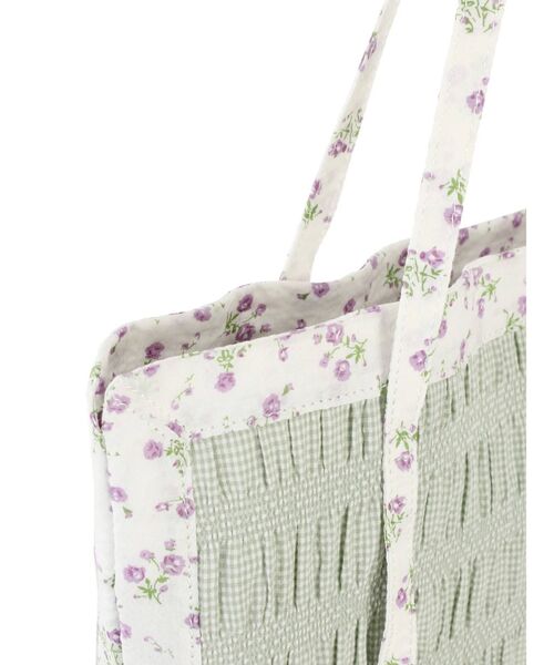 merry jenny（メリージェニー）の「check encircle flower tote（トートバッグ・レディース・アイボリー/ブラック/グリーン・FREE）」の15枚目の写真