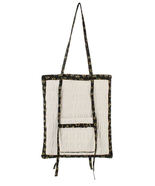 merry jenny（メリージェニー）の「check encircle flower tote（トートバッグ・レディース・アイボリー/ブラック/グリーン・FREE）」の6枚目の写真