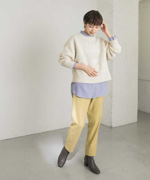 URBAN RESEARCH（アーバンリサーチ）の「裏起毛スリムテーパードパンツ（その他パンツ・レディース・チャコールグレー/ブラック/イエロー系その他・38/36）」の11枚目の写真