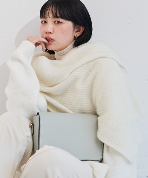 Aunt Marie's(アントマリーズ)の「カシミヤ100%ストール(日本製)(ストール/ショール・レディース・チャコールグレー/ベージュ/アイボリー・FREE)」の15枚目の写真