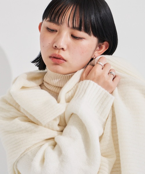 Aunt Marie's(アントマリーズ)の「カシミヤ100%ストール(日本製)(ストール/ショール・レディース・チャコールグレー/ベージュ/アイボリー・FREE)」の17枚目の写真