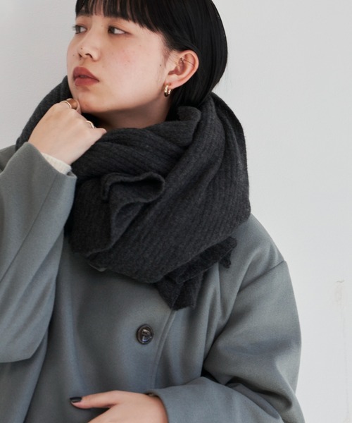 Aunt Marie's(アントマリーズ)の「カシミヤ100%ストール(日本製)(ストール/ショール・レディース・チャコールグレー/ベージュ/アイボリー・FREE)」の22枚目の写真