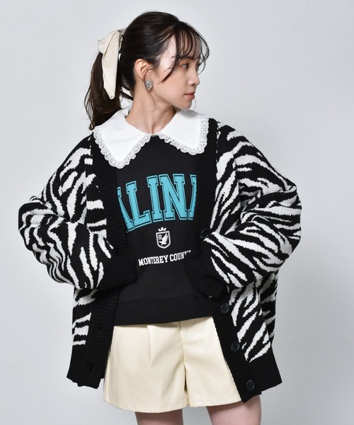 ems excite（エムズエキサイト）の「柄アソートBIGカーデ（カーディガン/ボレロ・レディース・ホワイト系その他/ブラック系その他/レオパード/アニマル・FREE）」の4枚目の写真