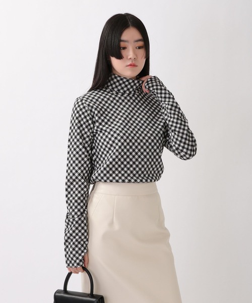 ROCKET x LUNCH（ロケットアンドランチ）の「ROCKET×LUNCH／R BIAS CHECK タートルネック  2237853（Tシャツ/カットソー・レディース・サーモンピンク/ブラック・SMALL）」の15枚目の写真